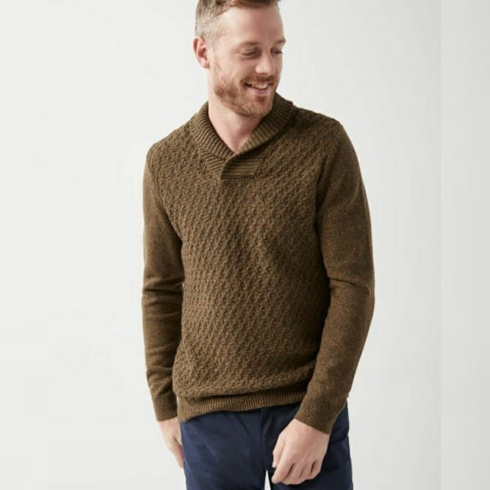 Grey RW&CO Shawl Collar Sweater